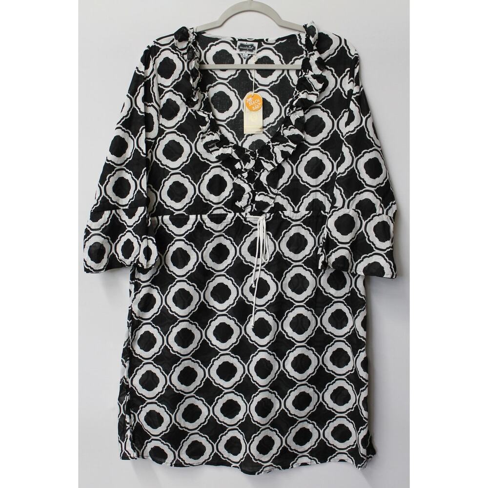 *NEW* MUDPIE ANNA BELL TUNIC BLACK HONEYCOMB COVERUP
